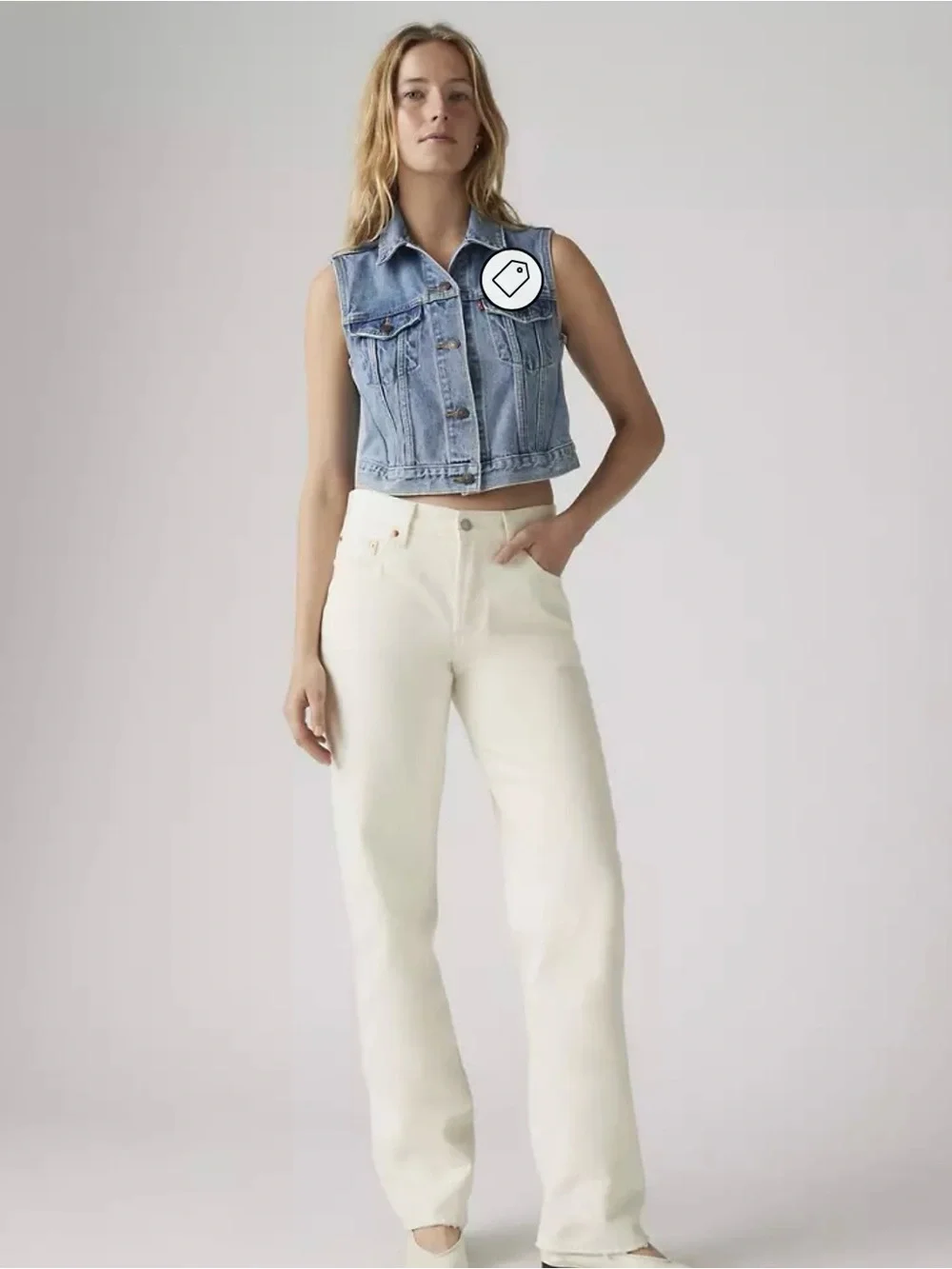 Levi’s 501 90’s Women's mid rise jeans ecru/ white